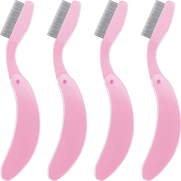 paquetes de peine plegable para pestañas, dientes de metal de acero inoxidable, separador de cejas, peine aplicador de maquillaje para pestañas y cejas, herramienta profesional para definir pestañas