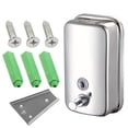 thumbnail image 1 of Dispensador de jabón líquido Baño Champú Bomba de loción Desinfectante de manos Acero inoxidable Cocina Montado en la pared Dispensador de Almacenamiento y organización del hogar Plata 500ml Naiovety HA000512-01B, 1 of 6