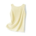 thumbnail image 2 of Zedker Tank Tops for Women Neck Sleeveless Silk Satin Camisole Basic Blouses Business Casual Outfits Yellow Plus XL, 2 of 5