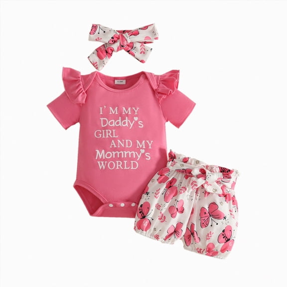 Newborn Infant Baby Girl Clothes Summer Outfits Infant Romper Pants Cute Toddler Girl Clothes Gift Set