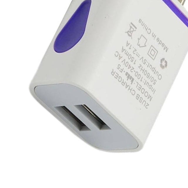 kurtrusly USB Wall Chargers Quick Universal LED High-performance Charging Head Wear-resistant Supplies Power Adapter for Office Using blue