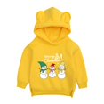thumbnail image 2 of Otqutp Boys and Girls Long Sleeve Sweatshirt Fall and Winter Christmas Snowman Merry Christmas Print Thickened Hooded Sweater 0-12 Years(Yellow,7-8 Years), 2 of 3