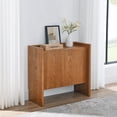 thumbnail image 2 of Wooden Cabinets, Walnut-colored Sideboard, Buffet Cabinet with Storage, Rustic Storage Cabinet for Entryway, Hallway, Living Room, Kitchen, Dining Room, 33.9"×15"×31.5", Walnut Living Room Cabinets, 2 of 11