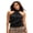 Black, variant on LMLYSoH Women's Summer Halter Tank Tops Dot Print Sleeveless Slim Fit Backless Cropped Vest for Party