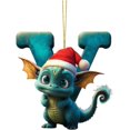 thumbnail image 3 of 26 letras colgantes de Navidad 2D lindo dragón bebé colgante adorno de árbol decoraciones de encanto acrílico hogar árbol de Navidad adornos regalos, 3 of 5