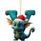 thumbnail image 3 of 26 letras colgantes de Navidad 2D lindo dragón bebé colgante adorno de árbol decoraciones de encanto acrílico hogar árbol de Navidad adornos regalos, 3 of 5