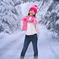 thumbnail image 5 of Girls Knit Beanie Scarf & Gloves Set Full Wrap Cuff & Top Pom 4 Colors, 5 of 8