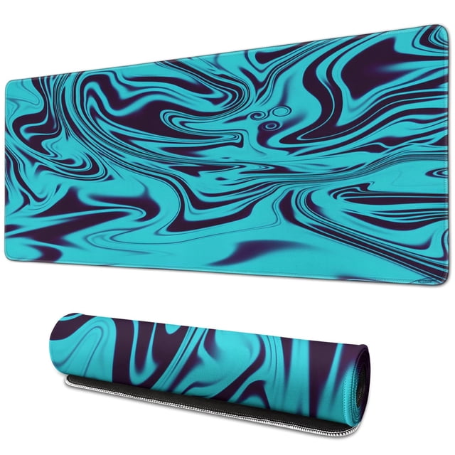 XL Mouse Pad with Fluid Marble Design - Enhancing Productivity for Gamers and Office Workers