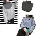 thumbnail image 3 of LAICAIW 2 Pack Solid Color Detachable Turtleneck Dickey Collar Half Blouse Pullover Simple Dickey Fake Collar High Neck Mock Collar, 3 of 5