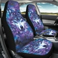 thumbnail image 3 of Yuyamidu 2 PCS Wolf Car Seats Covers Galaxy Vehicle Seat Protective Covers Fit Most Cars, SUV, Sedan, Van Washable Cushion Trim Covers, 3 of 7