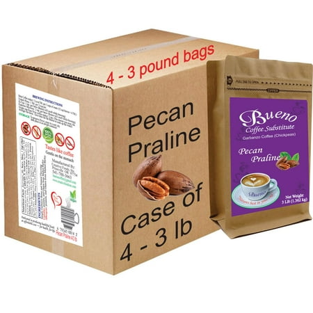 Bueno Coffee Substitute Pecan Praline case of 4/3 pound bags, FREE Shipping