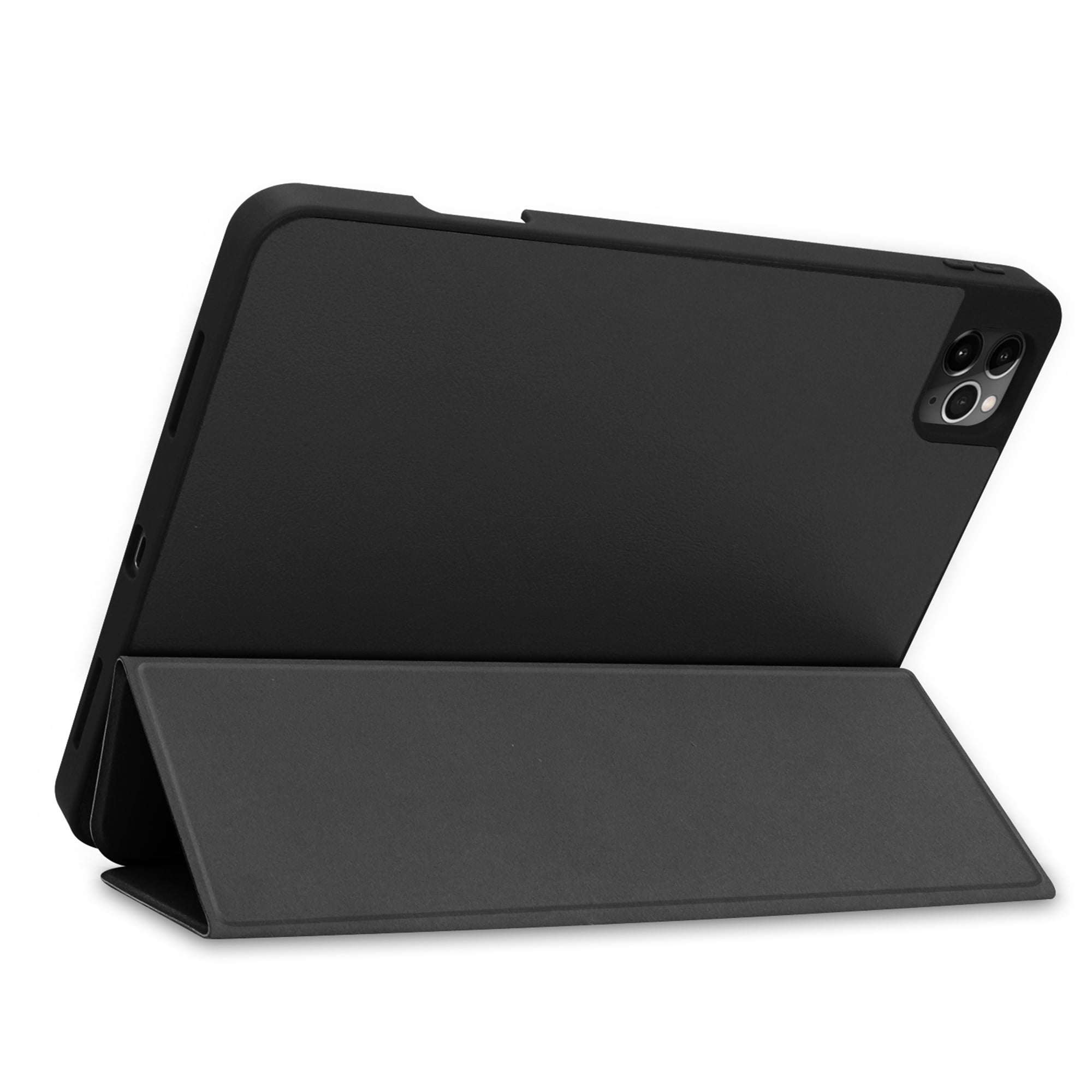 Dteck Slim Fit Case For iPad Pro 12.9 inch 2020 4th Generation with Built-in Pencil Holder, [Support Apple Pencil Wireless Charging] Tri-Fold Stand Magnetic Flip Auto Wake Sleep Case CoverBlack