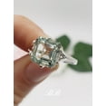thumbnail image 2 of 8mm - 10mm Asscher Square Cut, Natural Light Green Amethyst, Solitaire 6 Prong Ring, Sterling Silver or Gold, Made to Order, 2 of 4