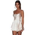 thumbnail image 3 of Vestido corto de verano de color liso, sin espalda, adelgazante, sexy, popular en Europa y América, 3 of 6