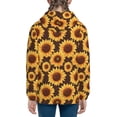 thumbnail image 6 of Naloa Chocolate Plaid Sunflower Teenage Zipper Hoodie, Long Sleeve Zip Up Hoodies Casual Jackets Tops for 7-12 Years-Small, 6 of 6
