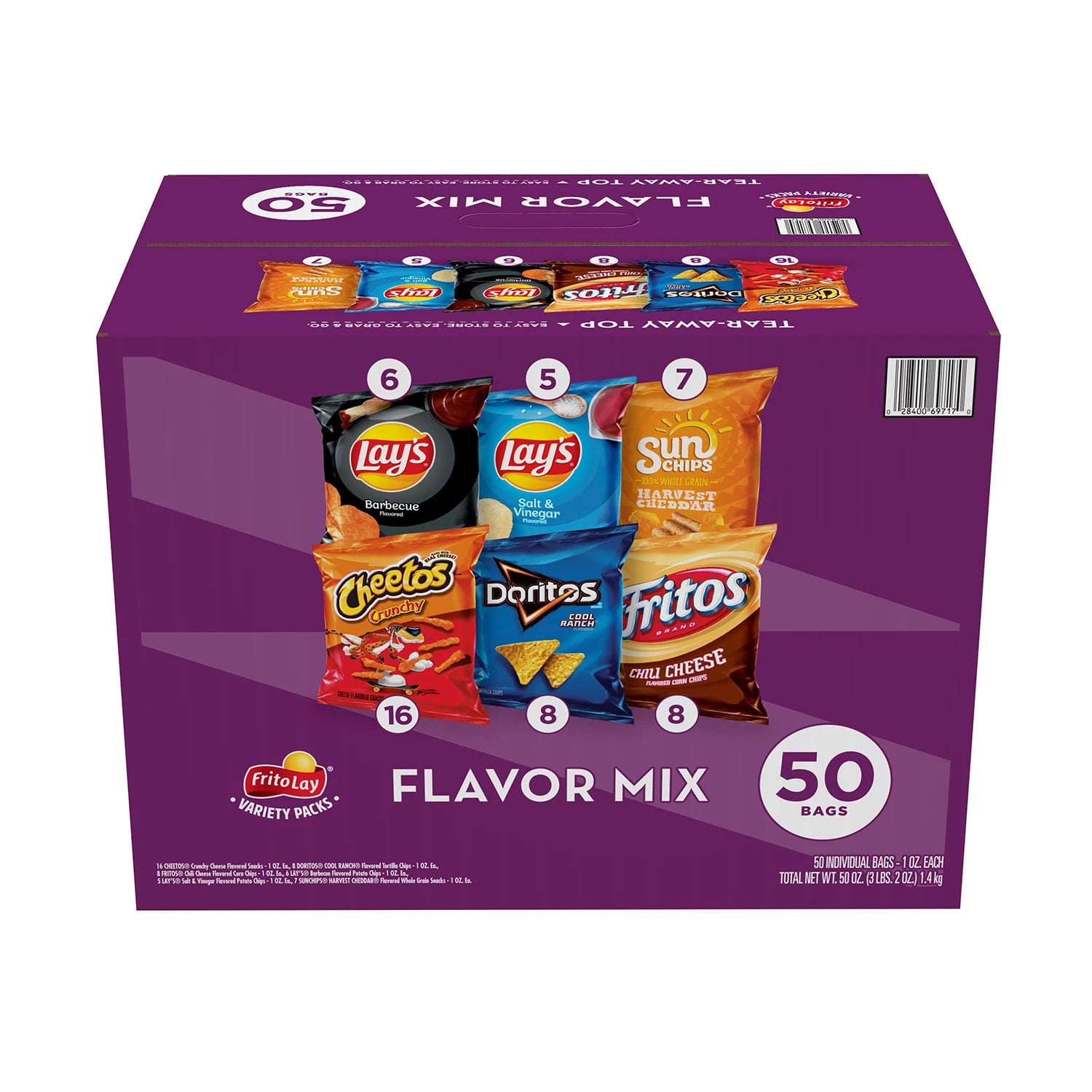 Frito-Lay Flavor Mix Chips and Snacks Variety Pack (50 Count)