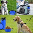 thumbnail image 5 of Botella de agua para perros con 2 cuencos plegables, botella portátil 2 en 1 para agua y comida para perros, gatos y mascotas, botella de viaje para paseos, ejercicio, senderismo y acampada (azul), 5 of 5