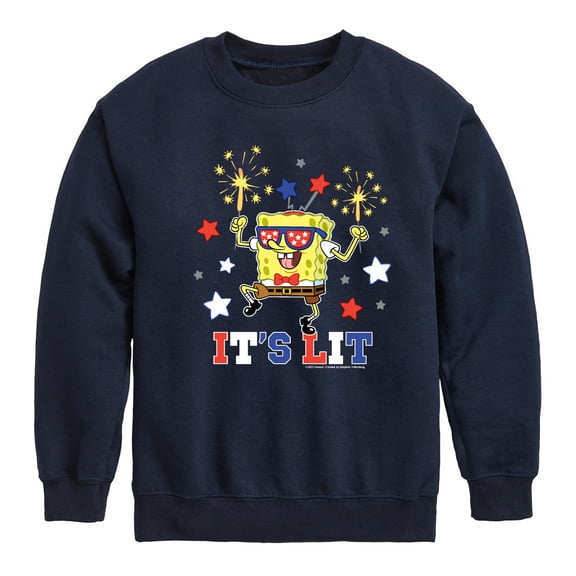 SpongeBob SquarePants - It's Lit - Toddler And Youth Crewneck Fleece Sweatshirt
