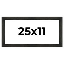 25x11 Frame Black Rustic Barnwood Solid Wood Picture Frame | 1.5 Inch Moulding Width | Includes UV