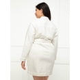 thumbnail image 2 of ELOQUII Elements Women's Plus Size Belted Denim Jacket Dress, 2 of 4
