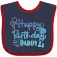thumbnail image 3 of Inktastic Blue Happy Birthday Daddy Boys or Girls Baby Bib, 3 of 4