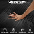 thumbnail image 4 of AENKYO 96” Cloud Modular Sectional Sofa with L-Shape Chaise, Deep Seat Corduroy Upholstered Couch, No Assembly Required, Black, 4 of 8