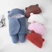 Lovebay Cute Newborn Baby Boys Girls Blankets Plush Swaddle Blankets Blue