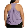 thumbnail image 2 of Plus Size Summer Tops Women Racerback Yoga Sport Tank Top Sleeveless Casual Basic Tees Curved Hem Camisole (S, Purple), 2 of 5