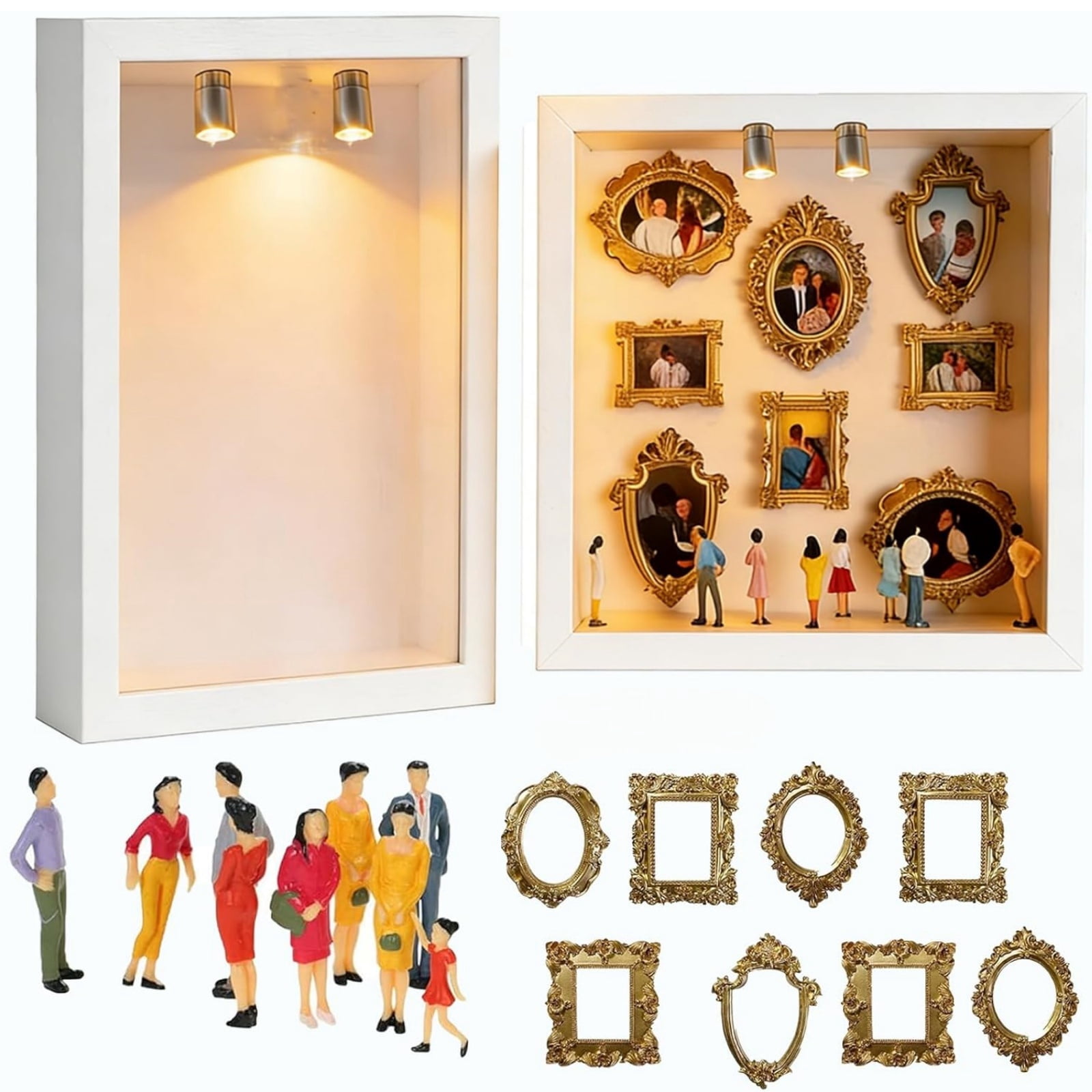 DIY Mini Museum Silhouette Box, Celebrate Your Unique Memories in Style, Shadow Box Frame Kit, Personalized DIY Photo Family Memory Display Case Frame Silhouette Box, Personalized Unique Memory Decor
