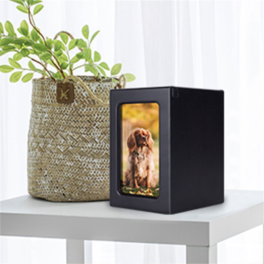 Cremation Urn Pet Cinerary Casket Wood Memorial Box Ashes Funerary Animals Pet Cats Dogs Funeral Supply Can Place Photo