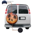 thumbnail image 4 of KAKALAD Sunset Palm Trees 06 Spare Tire Cover Universal Vehicle Accessories Buckle Car Tools 16”in, 4 of 6