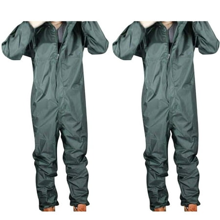 

SNOWINSPRING 2SET Motorcycle Raincoat /Conjoined Raincoat/Overalls Men and Women Fission Rain Suit Rain Coat ArmyGreen XL/XXL