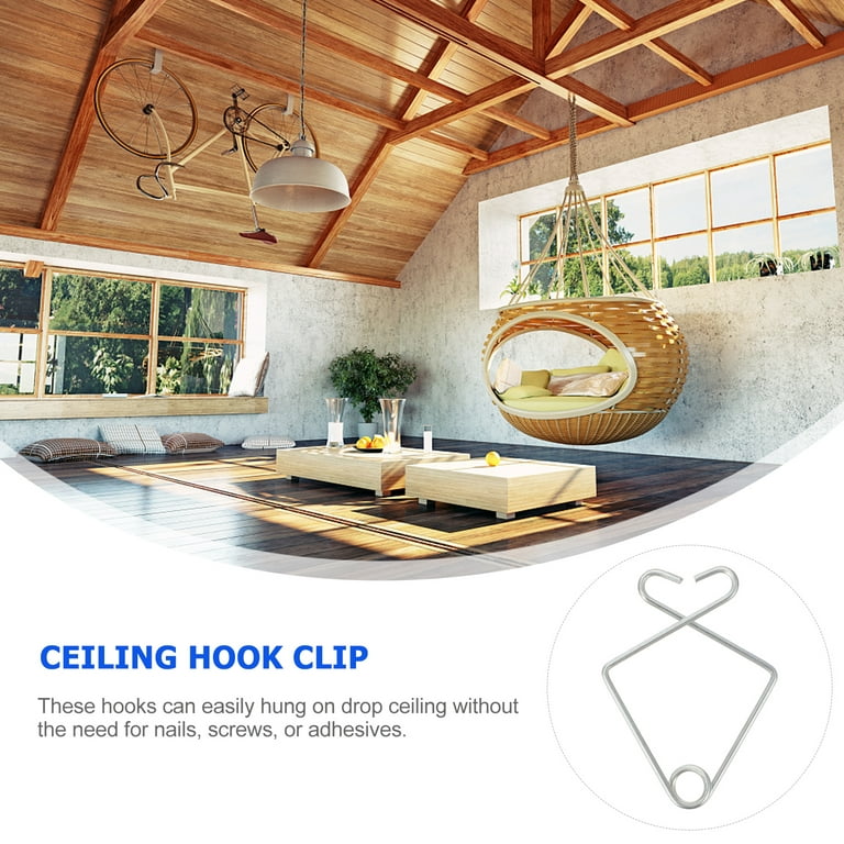 100 Pcs Ceiling Hook Hanging Hooks Heavy Duty Plant Hanger Macrame with Pot  Clip Lantern Drop Clips Office 