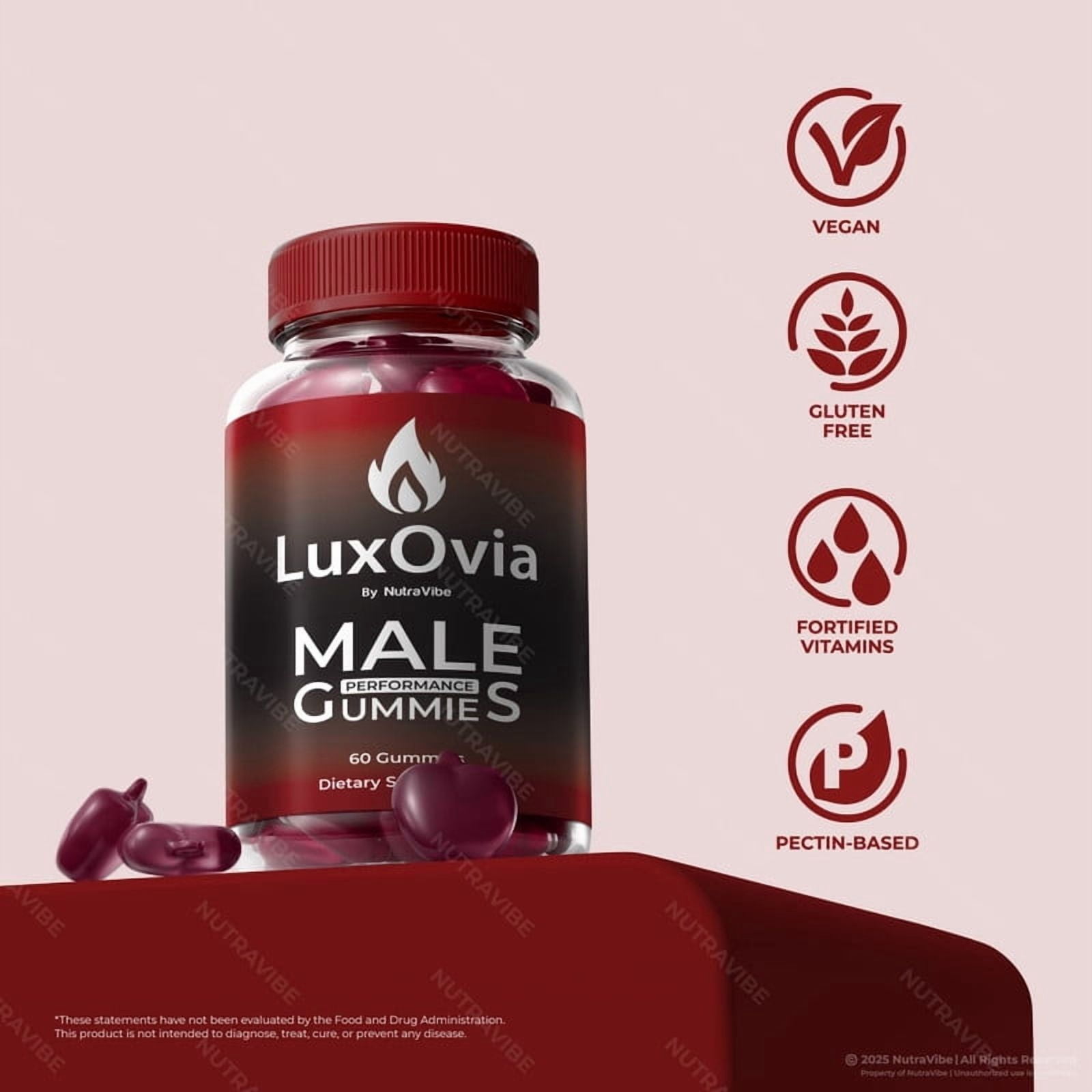 (3 Pack) LuxOvia – Gummies with a Natural Daily Blend for Energy & Wellness | Great-Tasting, Easy-to-Chew Gummies (180 Gummies)