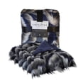 thumbnail image 5 of Posh Living Brodeur 50"x60" Faux Feather Fur Super Soft Fabric Throw - Navy Blue, 5 of 10