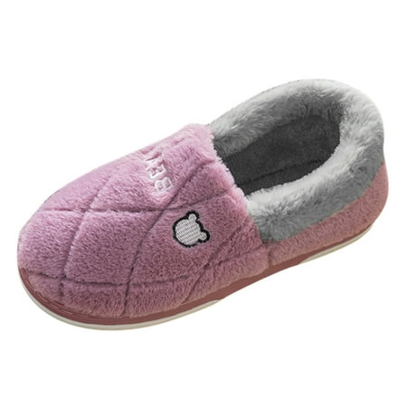 

Shpwfbe Slippers For Women Winter Couples Ladies Warm Home Plush Soft Bottom Comfortable Solid Color Thick Bottom Cotton House Slippers For Women Womens Slippers