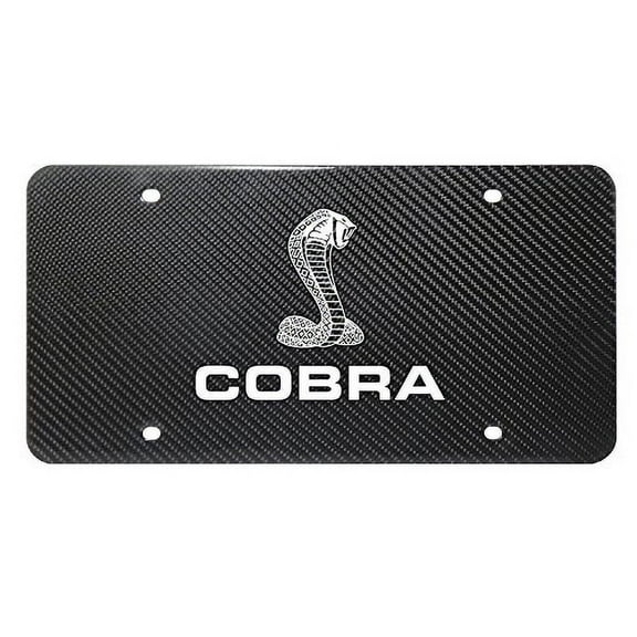 Ford Mustang Cobra UV Graphic 100% Real Black Carbon Fiber License Plate