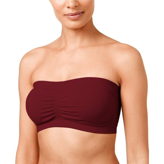 ToBeInStyle Women's Plus Size Removable Pads Ruched Bandeau Tube Bras