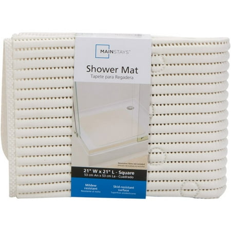 Mainstays 21&quot; x 21&quot; White Cushioned Shower Mat, 1 Each