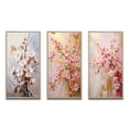 thumbnail image 2 of Designart "Apple Blossom Monochromatic gracefulness XII" Floral Framed Wall Art Set Of 3 - Pink Apple Blossom Frame Canvas Set For Living Room Decor, 2 of 7