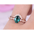 thumbnail image 5 of HeartsAndYou 1ct Natural Emerald Diamond Engagement Ring Crown Bridal Set 14k SOLID Rose Gold, 5 of 9