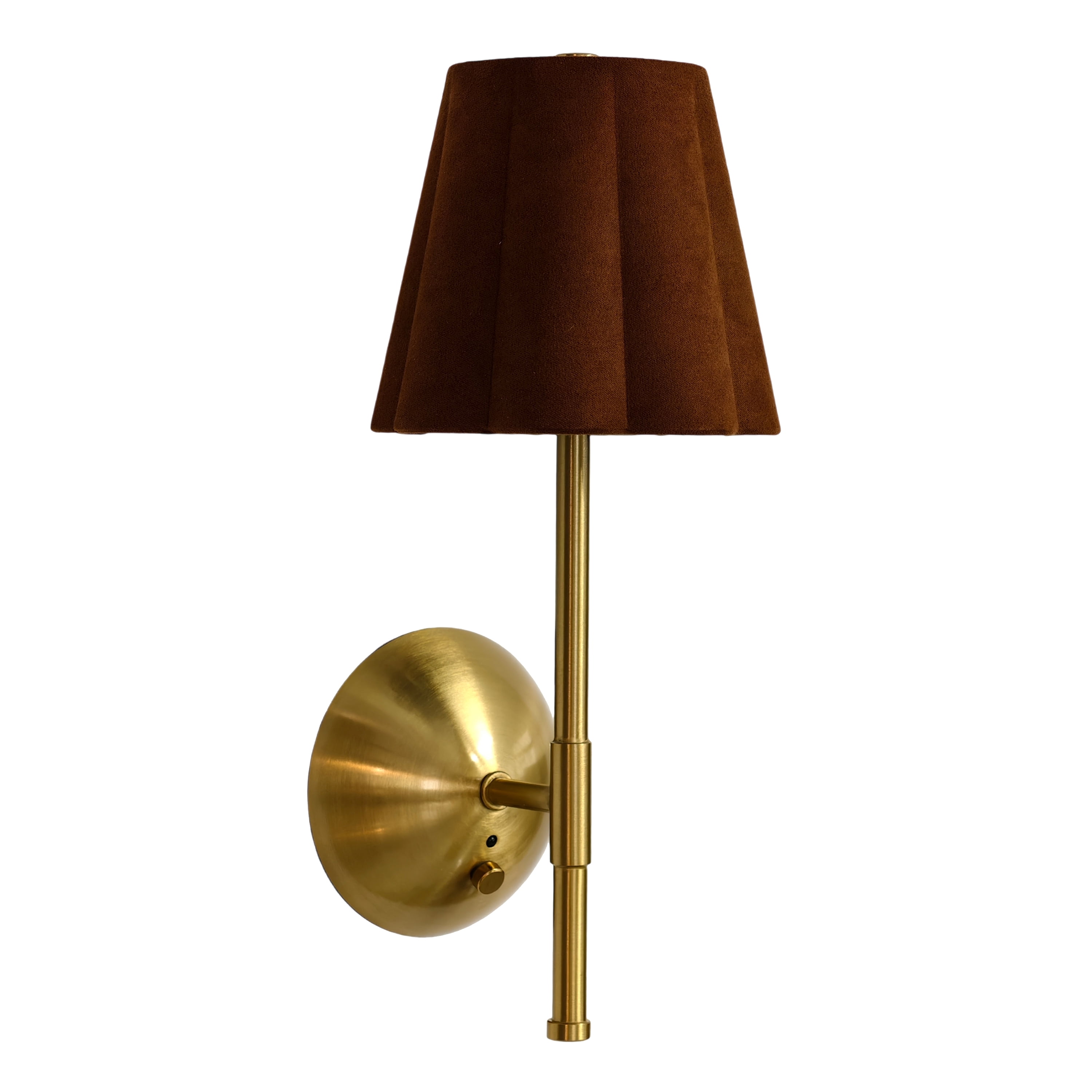Home Decor Collection Sterling & Noble Home Brown Rounded Pleated Rechargeable Wall Sconce