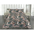 thumbnail image 2 of Ambesonne Cactus Flowers Quilted Coverlet 2 Pcs, Modern Desert Floral, Twin Size, Dark Teal Pale Pink, 2 of 4