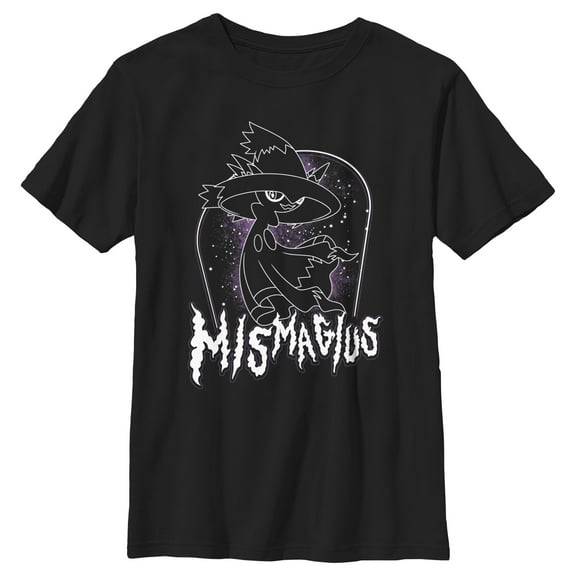Boy's Pokemon Lineart Mismagius Graphic T-Shirt