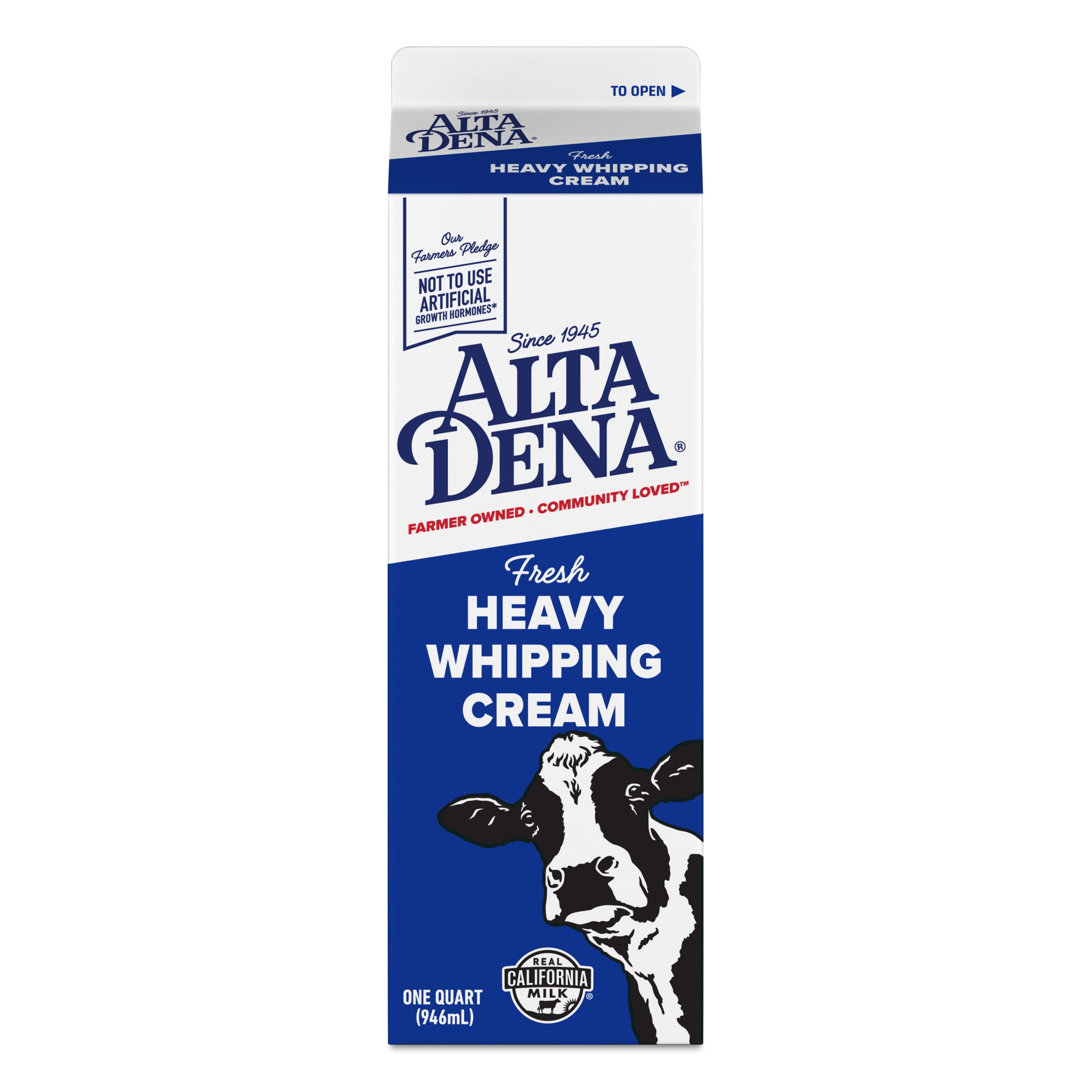 Alta Dena Heavy Whipping Cream, Dairy Cream Quart 1 Carton
