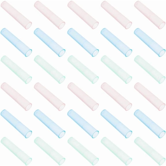 60Pcs 3 Colors Plastic Pencil Cap Pencil Toppers Clear Pencil Tip Protector Cover Colorful Pencil Extender Holders