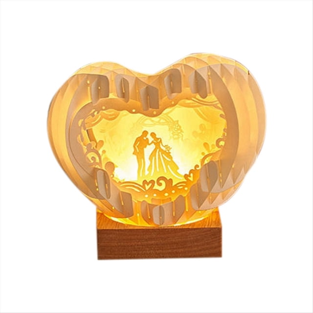 Lámpara Tallada Creativa Tridimensional, Regalo de Cumpleaños, Luz de Noche Romántica, Adornos de Regalo, Adecuada para Regalos de Mujeres B