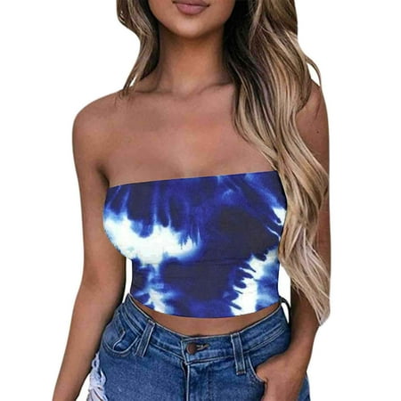 On Sale! pstuiky Womens Strapless Tops  Women S Printed Strapless Yoga Chest Wrap  Stylish Pullover  Comfortable Bandeau Suit For Yoga  Pilates  Fitness  Or Daily Wear  Casual Sports Bra For Women St
