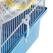 Ferplast Paula Starter Hamster Cage | Includes ALL Accessories | 18.10L x 11.61W x 9.6H Inches, Blue & White
