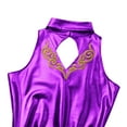 thumbnail image 5 of IBTOM CASTLE Women Trapeze Artist Fancy Dress Circus Costume Metallic Jumpsuit Leotard Gymnastic Stage Performace Dancewear XL Purple, 5 of 8